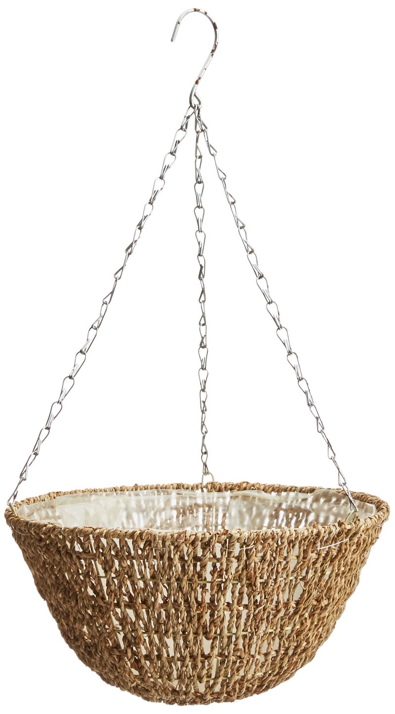 Gardman R490 Woven Rope Hanging Basket, 14" Diameter, Brown